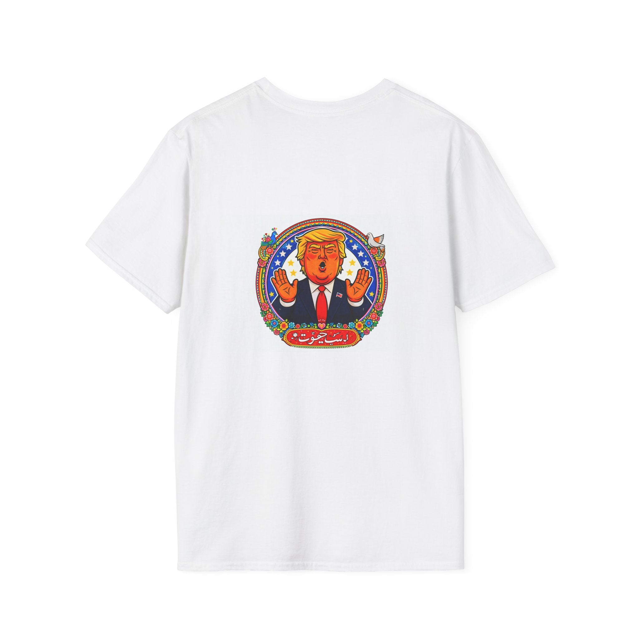 Political Cartoon T-Shirt — Colorful Satirical Donald Trump Design