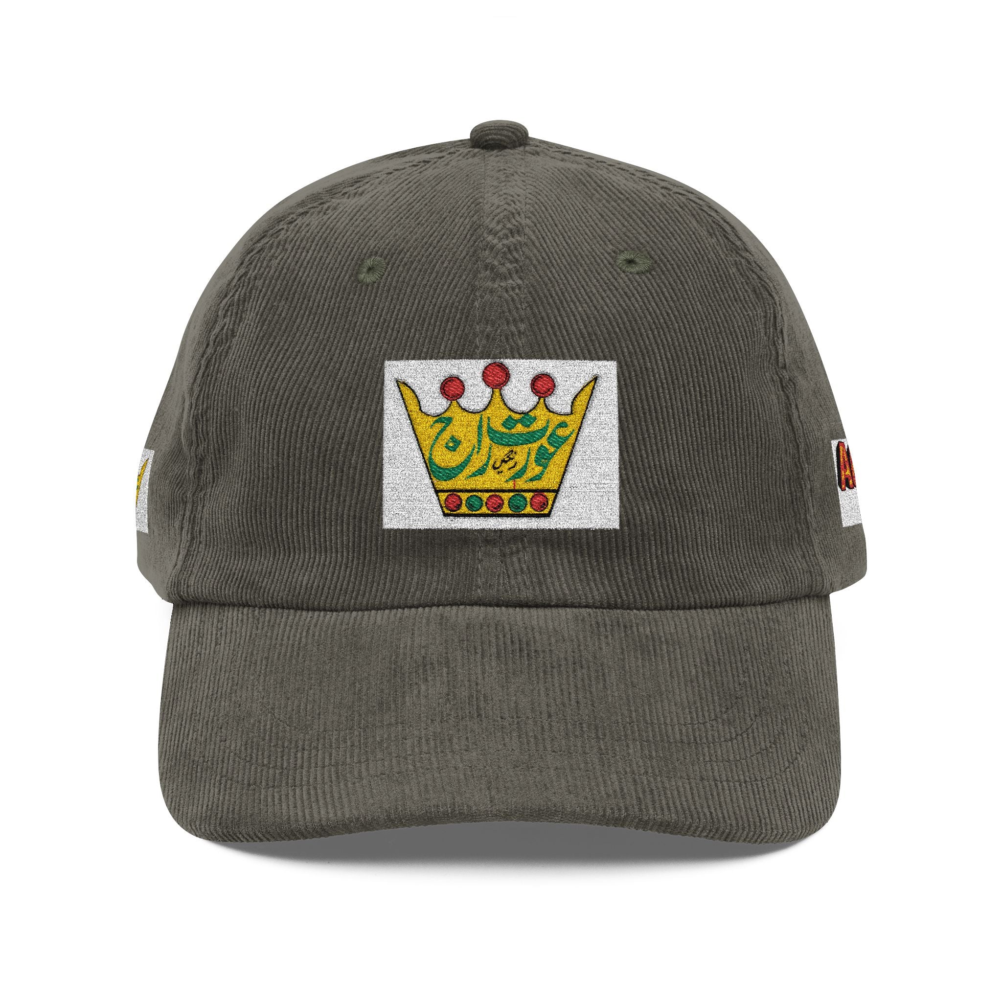 AURAT RAJ - Embroidered Corduroy Crown Cap — Vintage Rust Baseball Hat