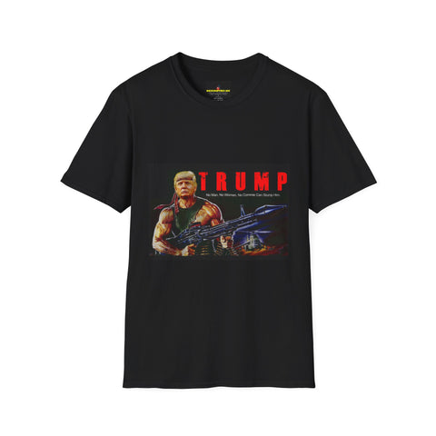 Rambo Trump Graphic T-Shirt — Patriotic Cartoon President Design