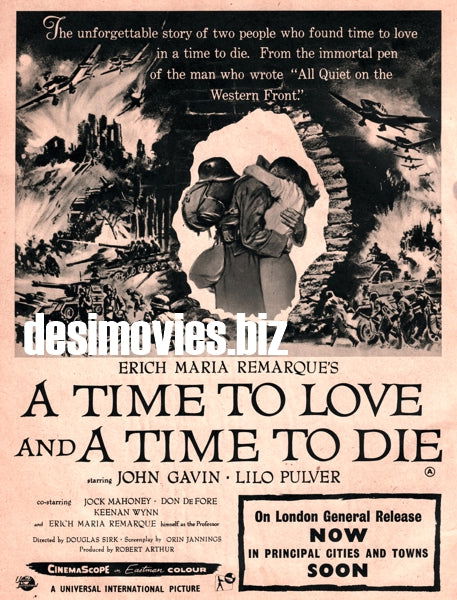 A Time to Live and a Time To Die (1958) Press Advert - www.desimovies.biz