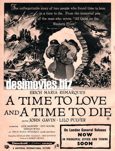 A Time to Live and a Time To Die (1958) Press Advert - www.desimovies.biz