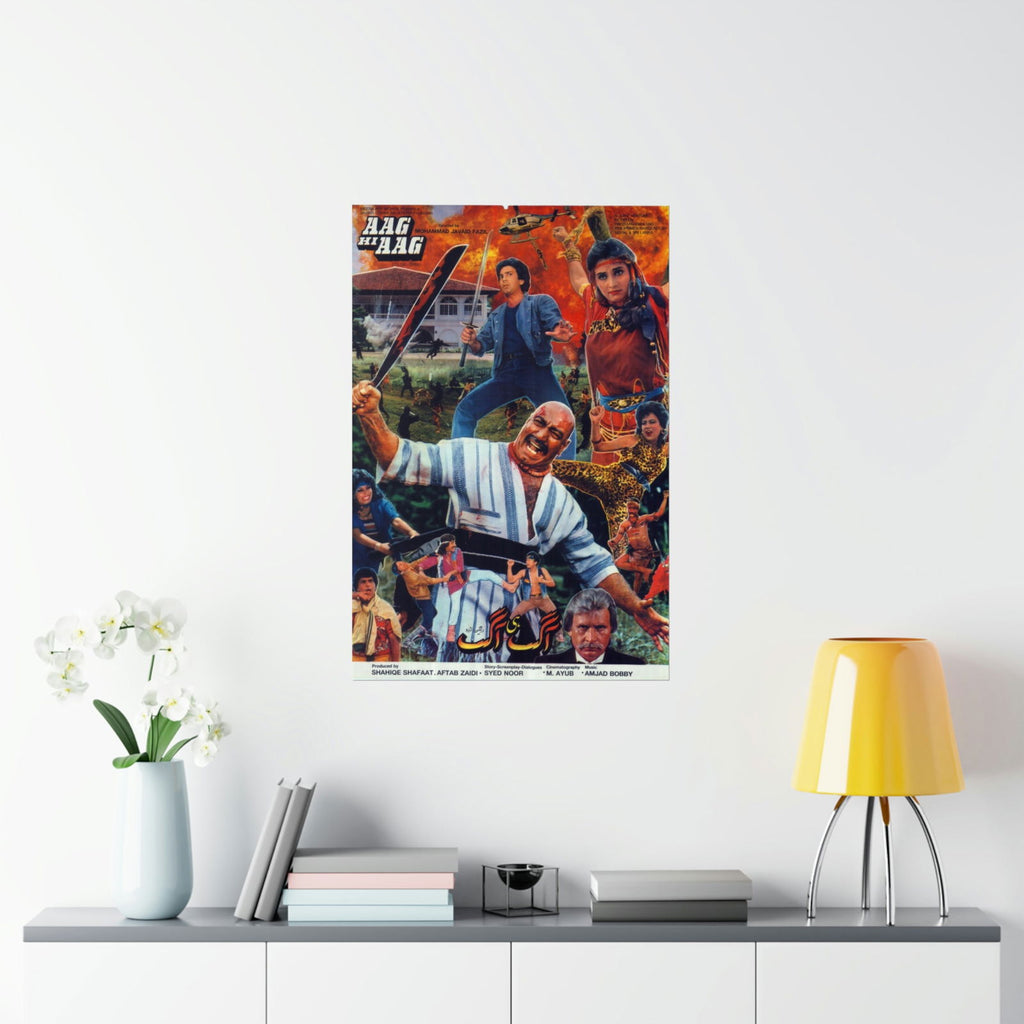 Aag hi Aag (1988) Poster - Premium Matte Vertical Posters - www.desimovies.biz