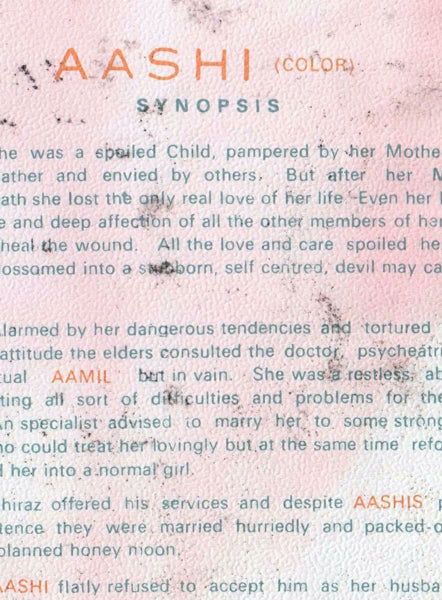 Aashi (1977) Original Poster & Booklet - www.desimovies.biz