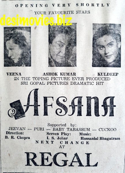 Afsana (1951) Press Ad - www.desimovies.biz