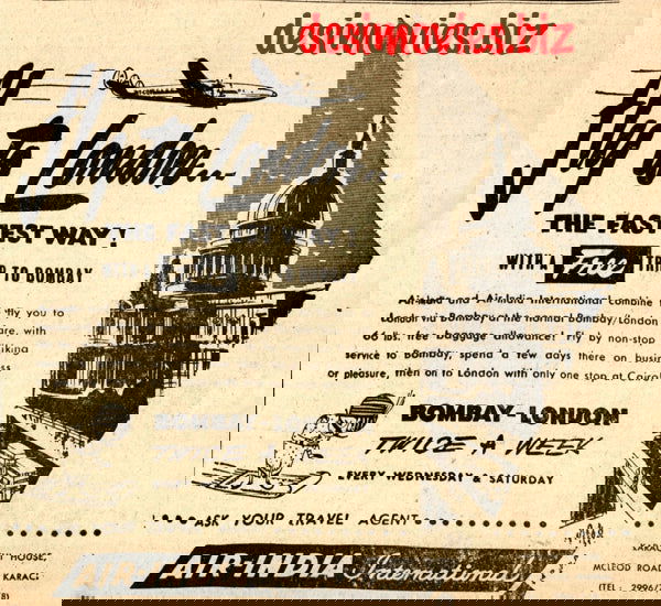 Air India (1947) Press Advert 1947 - www.desimovies.biz