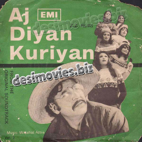 Aj diyan Kuriyan (1977)  - 45 Cover - www.desimovies.biz