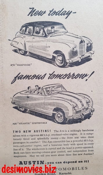 Austin (1949) Press Advert 1949 - www.desimovies.biz