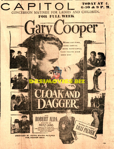 Cloak and Dagger (1946) Press Ad
