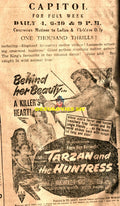 Tarzan and The Huntress (1947) Press Ad