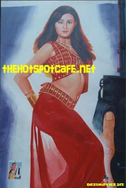Beauty in Red - Billboard Cinema Art off the Streets of Lahore. - www.desimovies.biz
