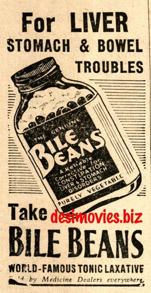Bile Beans (1947) Press Advert 1947 - www.desimovies.biz