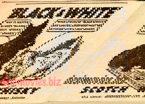 Black & White Whiskey (1947) Press Advert 1947 - www.desimovies.biz