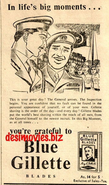 Blue Gillette (1947) Press Advert 1947 - www.desimovies.biz