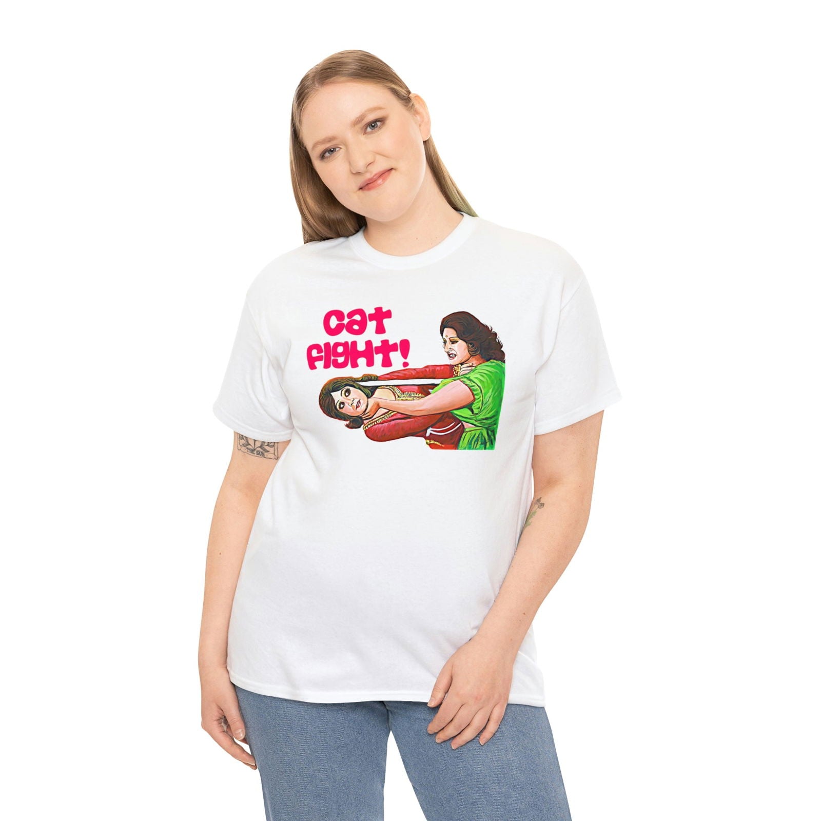 Cat Fight - Lollywood - Unisex Heavy Cotton Tee - www.desimovies.biz
