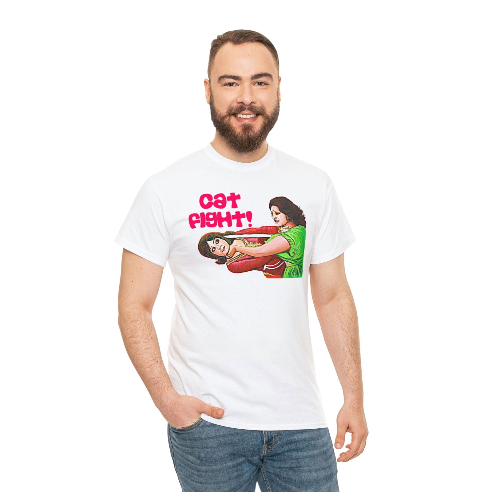Cat Fight - Lollywood - Unisex Heavy Cotton Tee - www.desimovies.biz