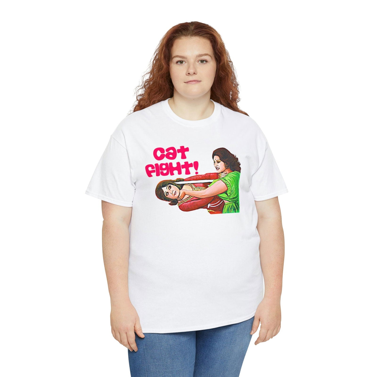 Cat Fight - Lollywood - Unisex Heavy Cotton Tee - www.desimovies.biz