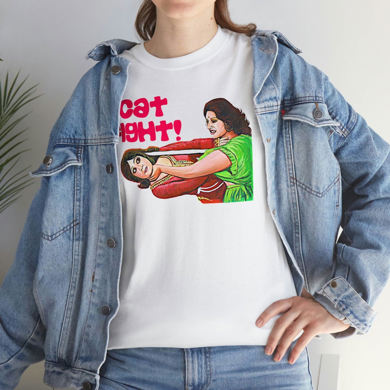 Cat Fight - Lollywood - Unisex Heavy Cotton Tee - www.desimovies.biz