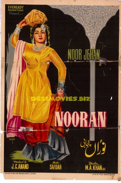 Nooran (1957) Original Poster - www.desimovies.biz