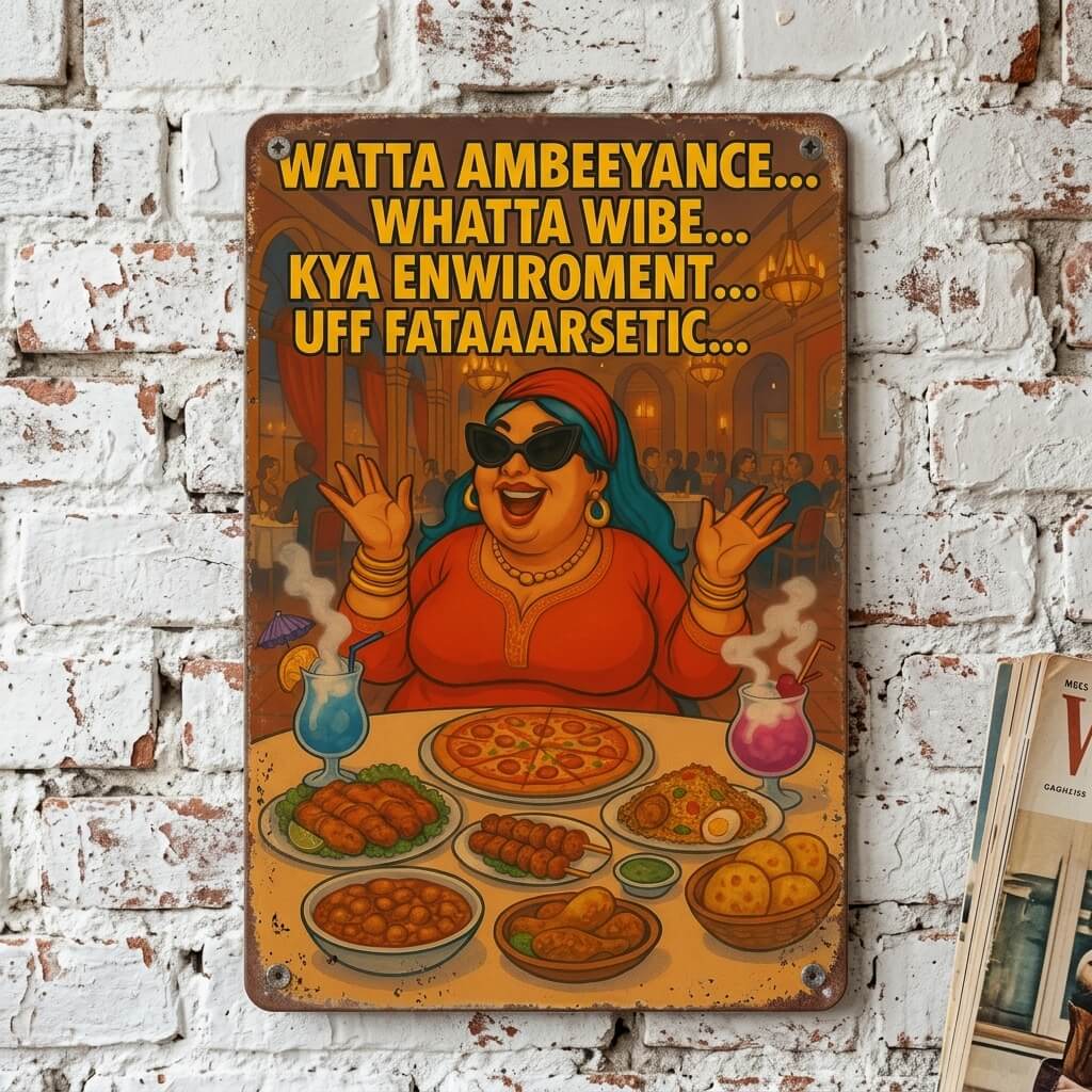 Haseena Atom Bomb - Supreme Instagram Influencer & Food Critic Tin Sign