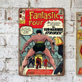 Fantastic Four vs Sub-Mariner — Golden Age Marvel Classic Comic Cover Art Tin Sign