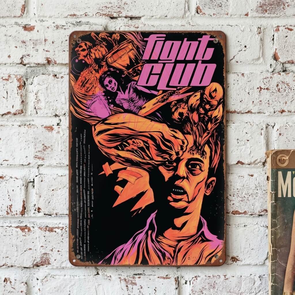 Fight Club — Alternative Art Poster Tin Sign | David Fincher Cult Classic Reimagined