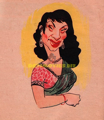 Nadira Caricature (1950) Bollywood