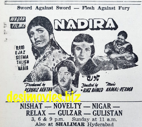 Nadira (1967) Press Ad - Karachi 1967