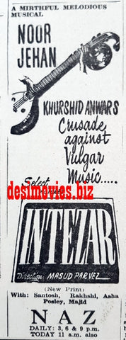Intezar (1967) Press Ad - Karachi 1967
