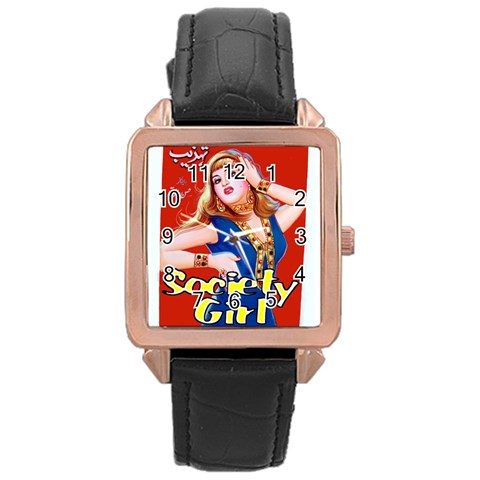 Society Girl Rose Gold Leather Watch - www.desimovies.biz