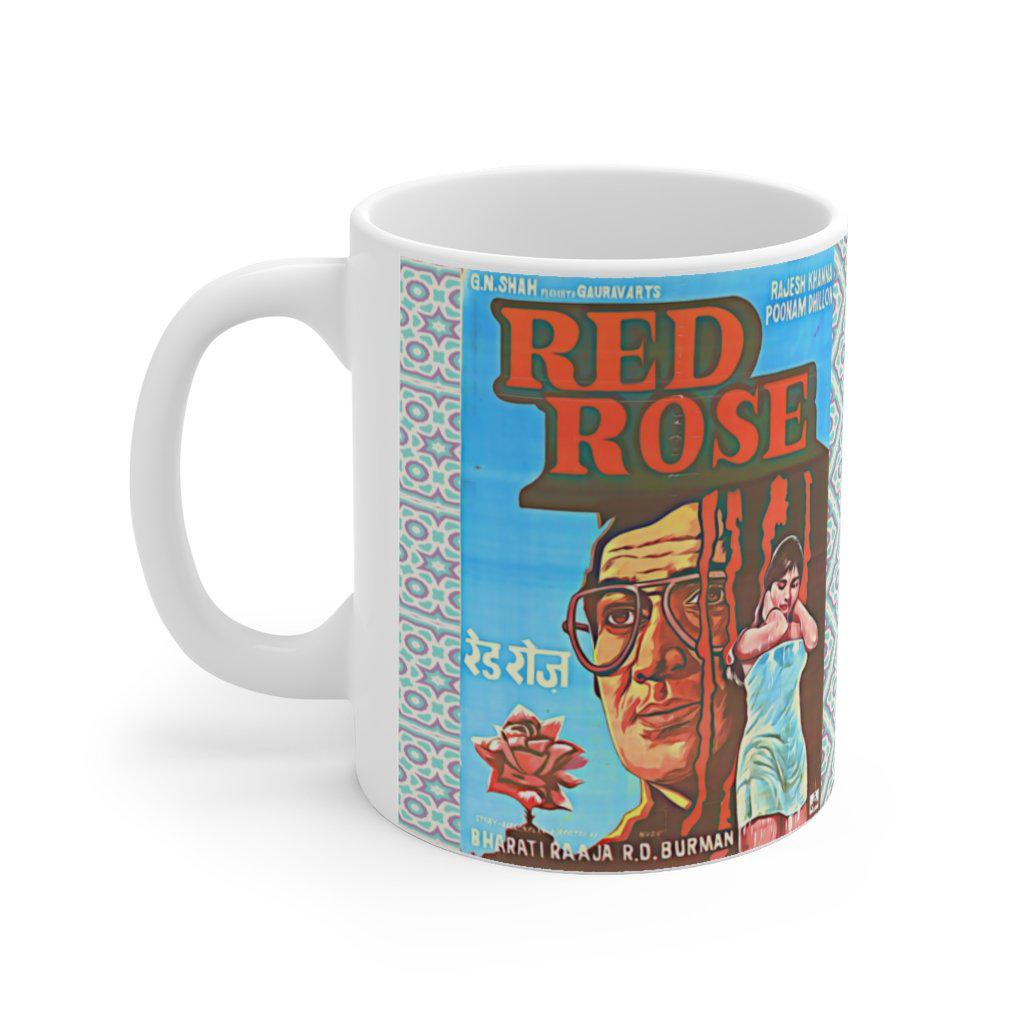 Red Rose (Blue) - Bollywood - Ceramic Mug 11oz - www.desimovies.biz