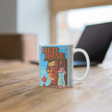 Red Rose (Blue) - Bollywood - Ceramic Mug 11oz - www.desimovies.biz
