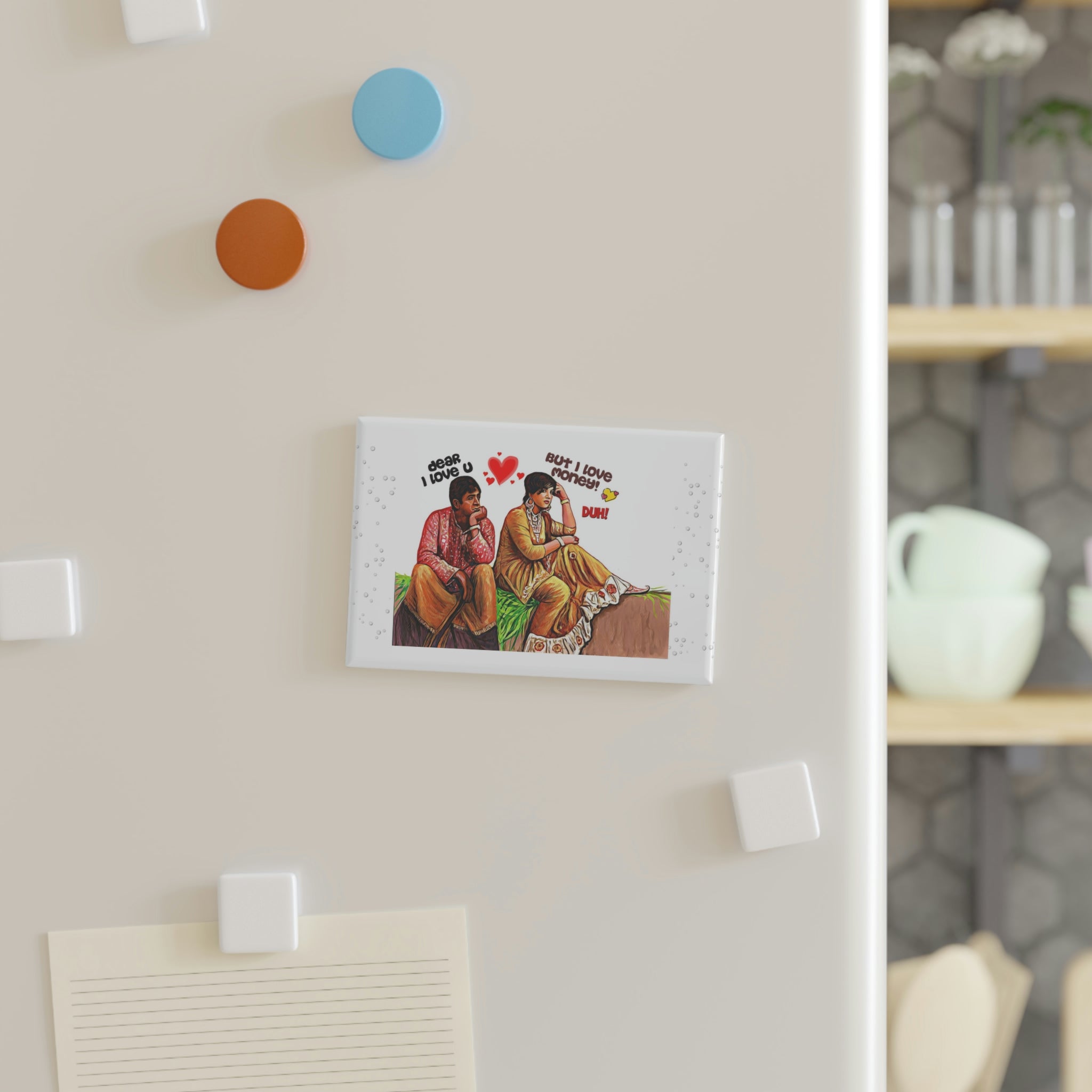 Dear I Love You - Button Magnet, Rectangle (1 & 10 pcs) - www.desimovies.biz