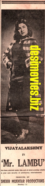 Mr. Lambu (1956) Advert - www.desimovies.biz