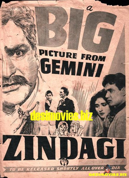 Zindagi (1964) Original Poster & Advert - www.desimovies.biz