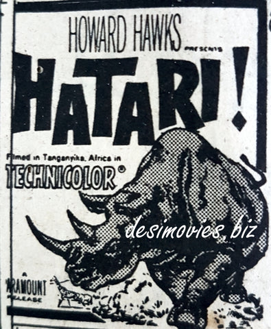 Hatari (1962) Press Ad - www.desimovies.biz
