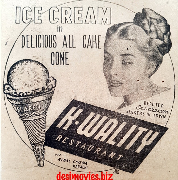 K-Wality Restaurant Ice Cream (1949) Press Advert 1949