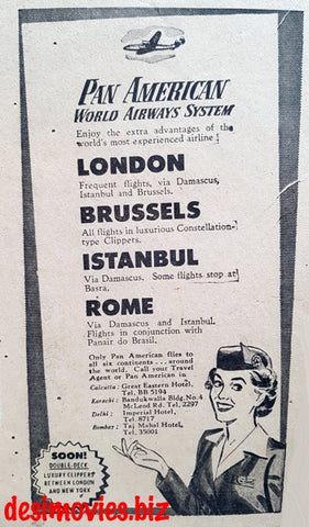 Pam American (1949) Press Advert 1949 - www.desimovies.biz