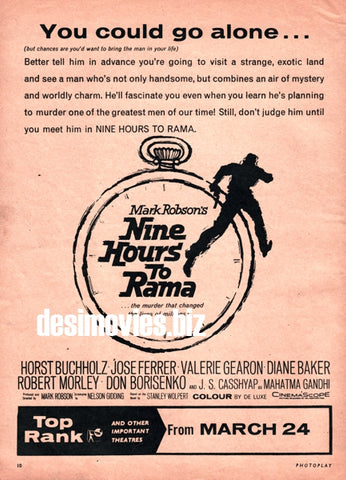 Nine Hours to Rama (1963) Press Advert - www.desimovies.biz