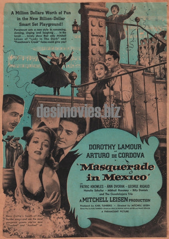 Masquerade in Mexico (1945) Press Advert - www.desimovies.biz