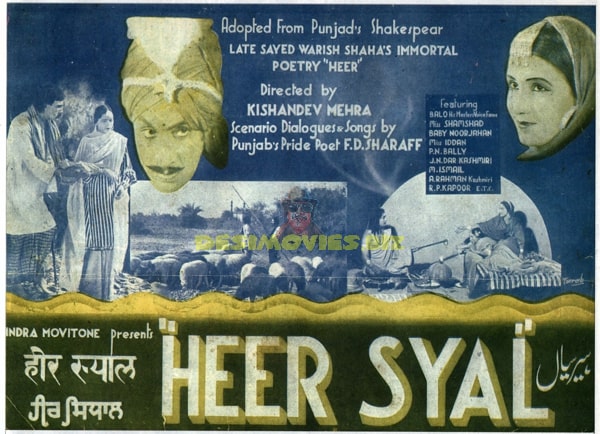 Heer Syal (1938) Mini Poster - www.desimovies.biz