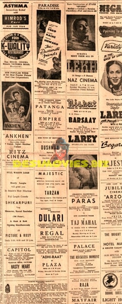 Movie Adverts 1950, Karachi