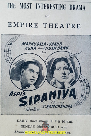 Sipahiya (1949) Press Advert