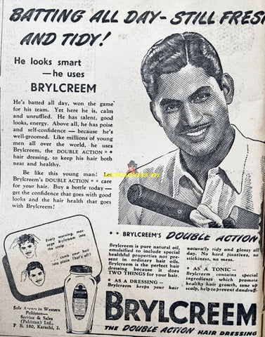Brylcream Advert 1950 - Pakistan
