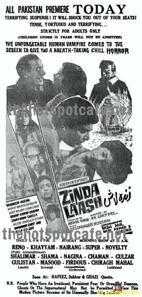 Zinda Laash AKA Dracula in Pakistan AKA The Living Corpse (1967) - Newspaper Ad - www.desimovies.biz
