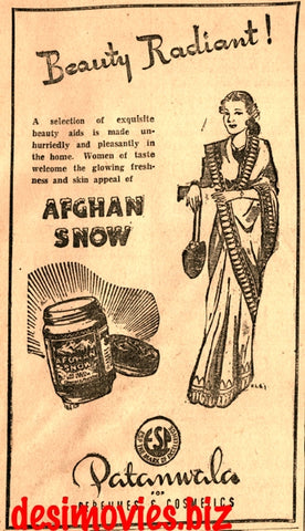 Afghan Snow (1947) Press Advert 1947 - 1