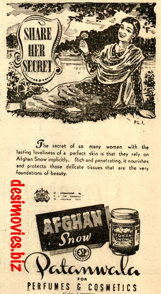 Afghan Snow (1947) Press Advert 1947