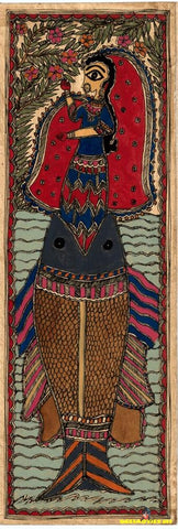 Madhubani Hand Painting - Fish Woman - www.desimovies.biz