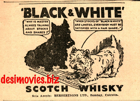 Black & White Whiskey (1947) Press Advert 1947