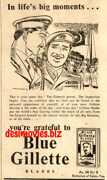 Blue Gillette (1947) Press Advert 1947