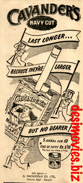 Cavandar (1947) Press Advert 1947